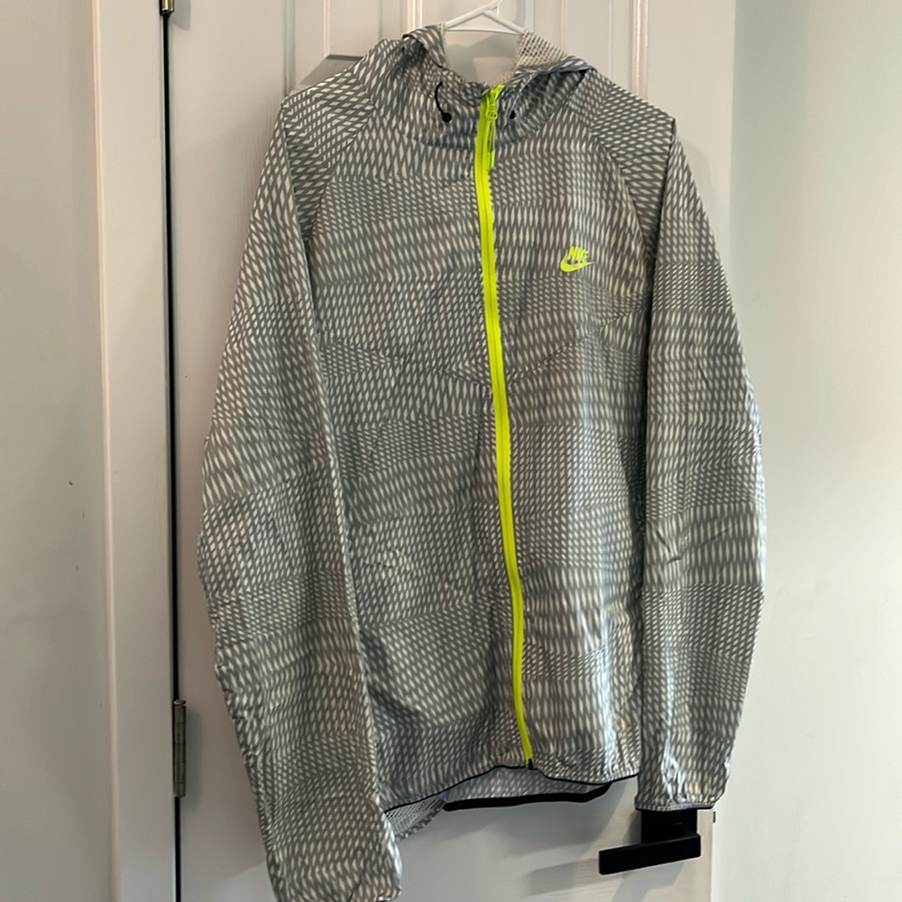 Nike Gray and Neon Yellow Windrunner